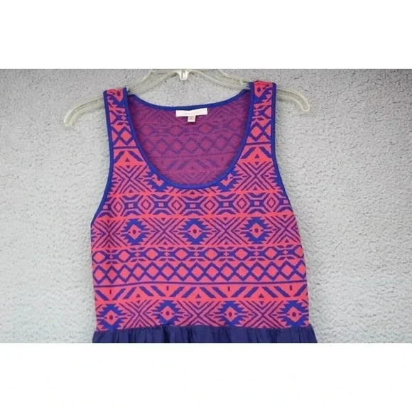 Skies are Blue-Aztec-Sleeveless Dress-Large Petite-Lined-Mixed Materials - Picture 2 of 7